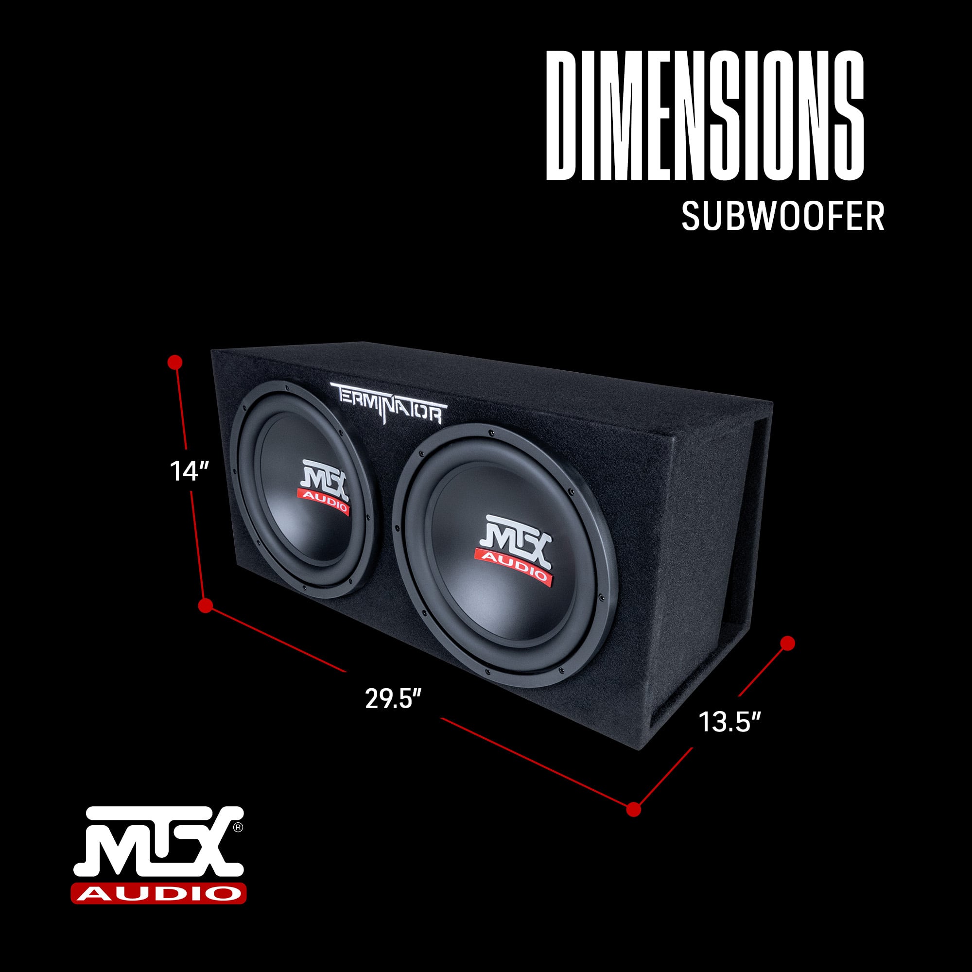 MTX TNE212DV 12 Inch 2000 Watt Max Car Audio Dual Loaded Subwoofer