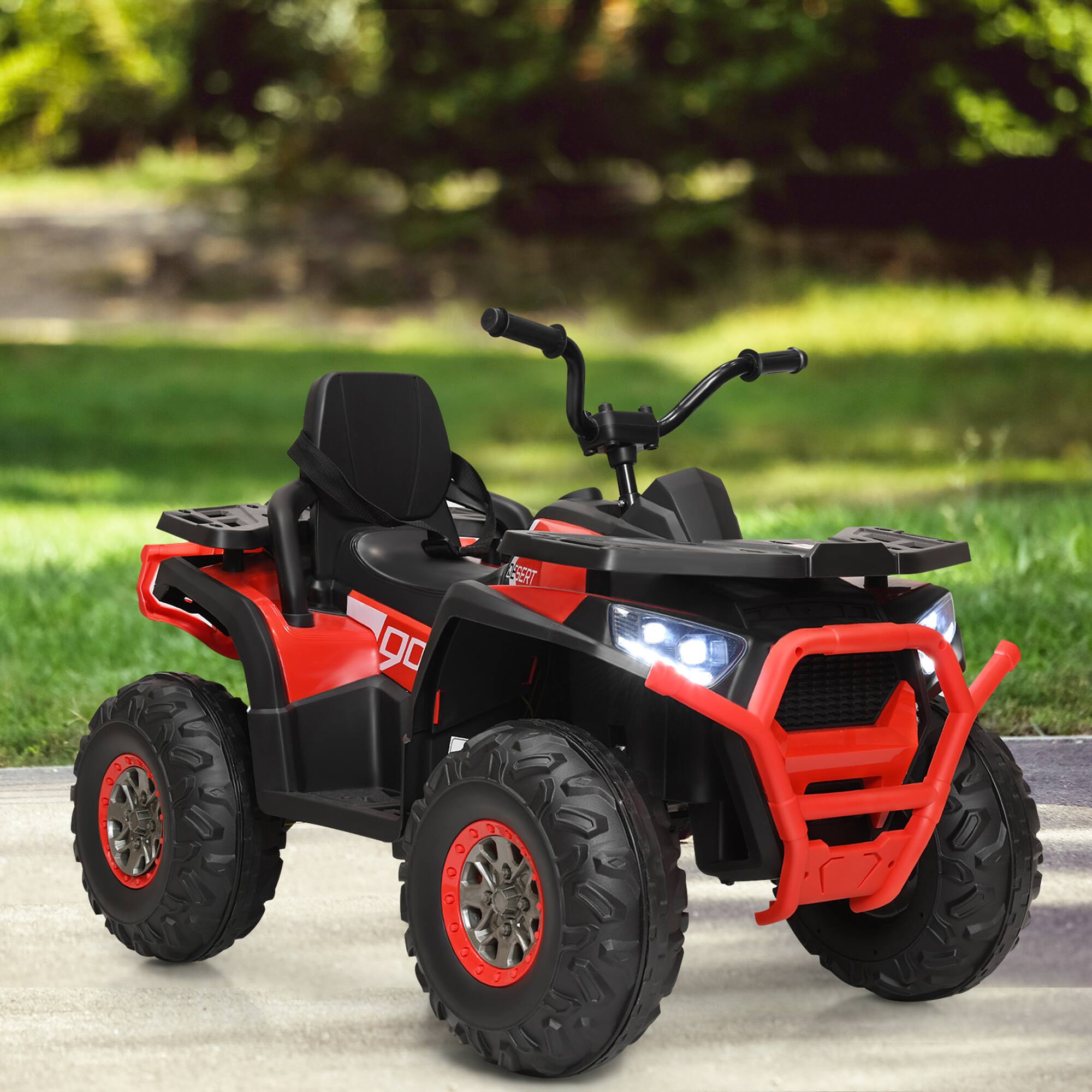 Alt View 2. Gymax - Gymax 12V Electric Kids Ride On Car ATV 4-Wheeler Quad w/ LED Light Red - Red.