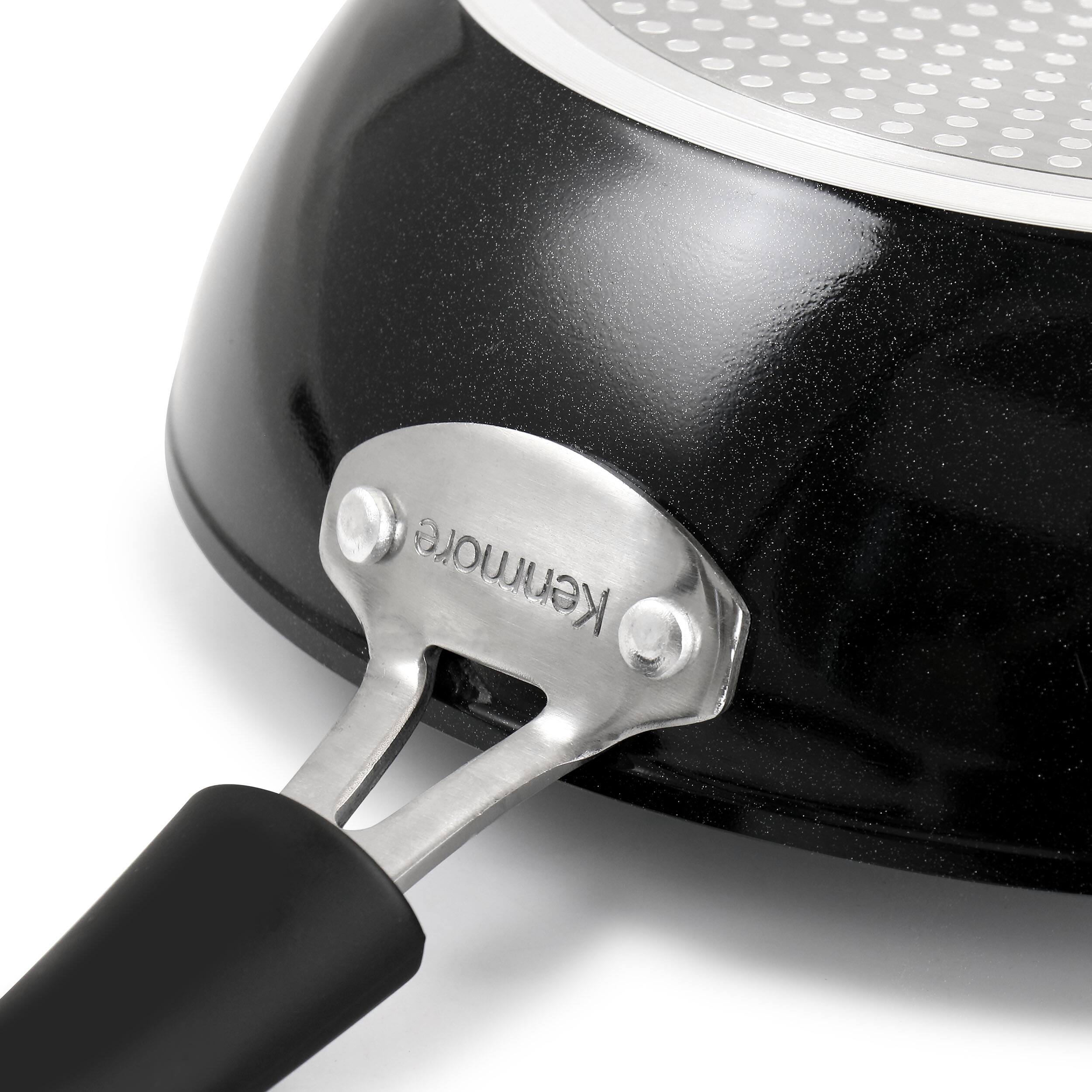 Alt View 5. Kenmore - Kenmore 12 Piece Ceramic Coated Aluminum Cookware Set in Black - Black.