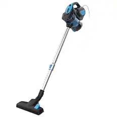 Front. INSE - Corded Stick Vacuum Cleaner, 18000Pa Strong Suction, 600W Powerful Motor, for Pet Hair & Hard Floor Cleaning - Blue.