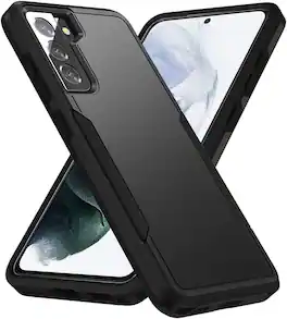 Entronix - Galaxy S24 Plus Case - Soft-Touch Dual-Layer Protective Cover - Black