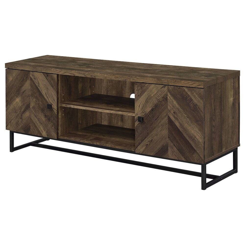 Alt View 4. Coaster Co. of America - Myles 2-door Engineered Wood 60" TV Stand Rustic Oak - Brown.