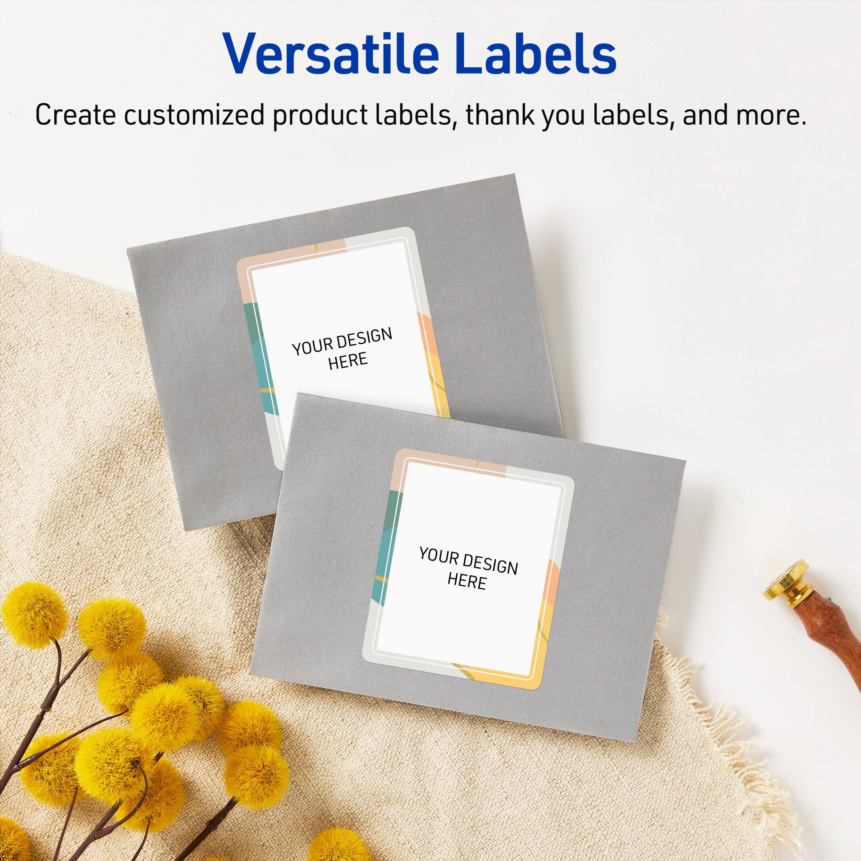 Versatile Labels

Create customized product labels, thank you labels, and more.

YOUR DESIGN HERE
YOUR DESIGN HERE