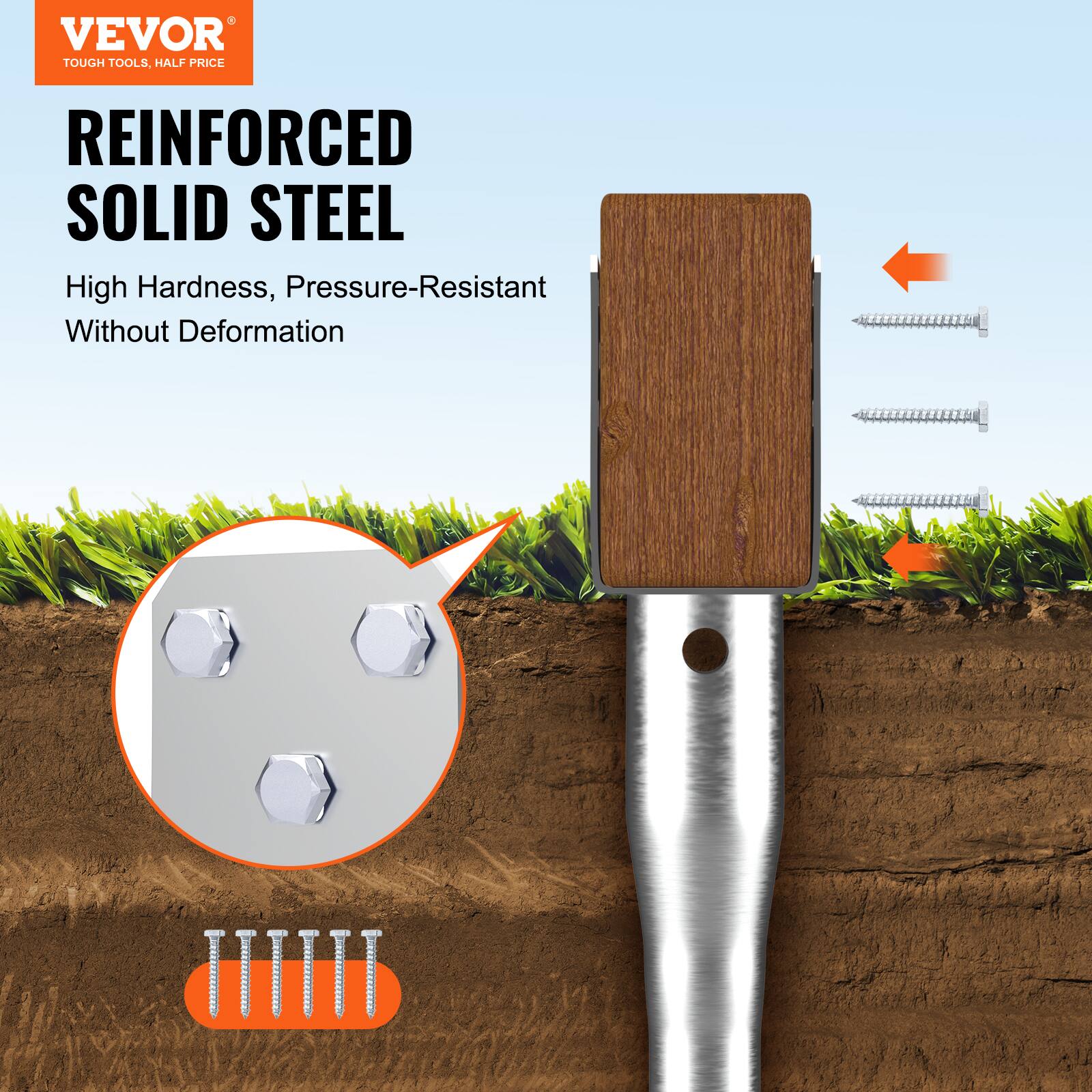 VEVOR TOUGH TOOLS, HALF PRICE REINFORCED SOLID STEEL High Hardness, Pressure-Resistant Without Deformation