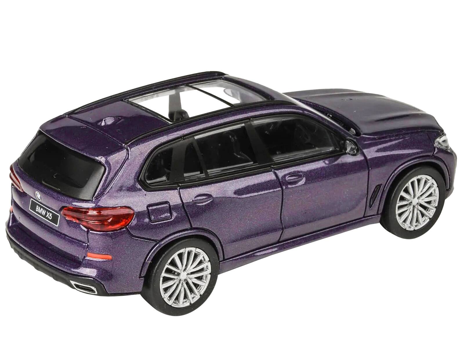 Back. Paragon - 2018 BMW X5 Daytona Violet Metallic with Sunroof 1/64 Diecast Model Car by Paragon Models - Violet Metallic.