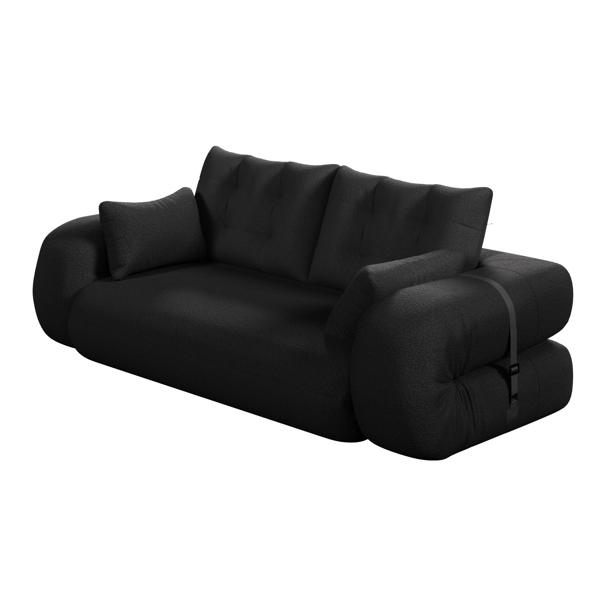 Alt View 8. GOODSILO - Multi-Functional Floor Sofa Bed | Versatile Seating & Sleeper with Removable Pillows for Modern Spaces - Black.