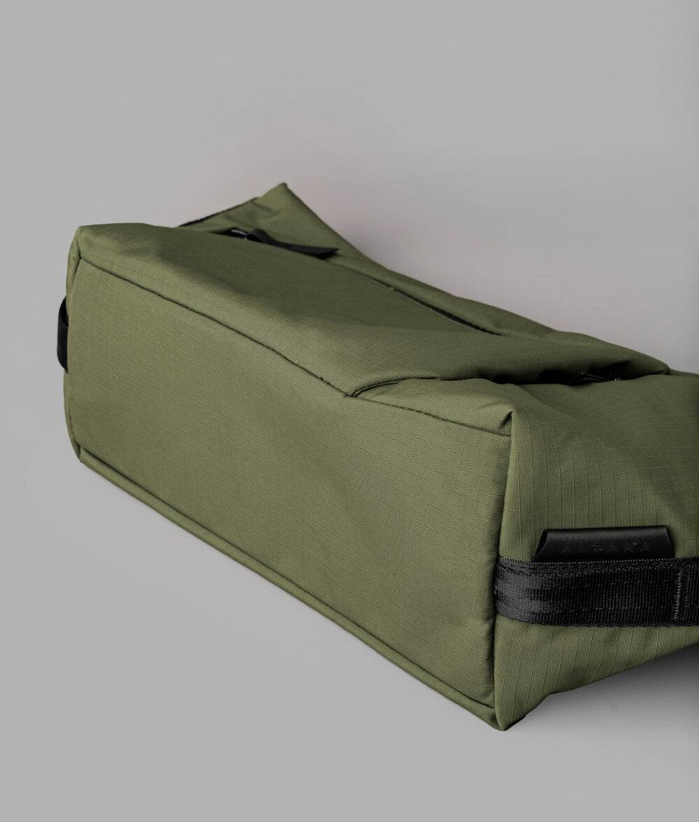 Alt View 6. ALPAKA - Flow Satchel 4L Crossbody Bag, Water Resistant Shoulder Bag, Expandable Bottle Pocket, YKK Zippers - Green Axoflux 210D.