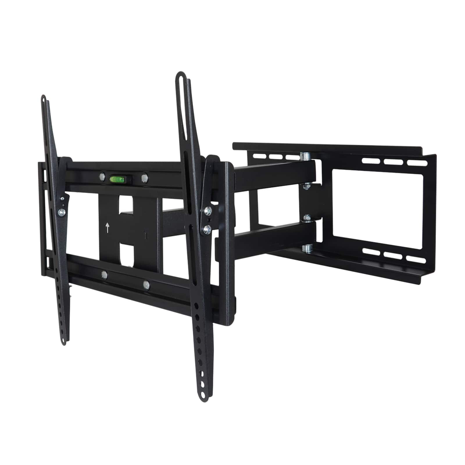 MegaMounts - Full Motion Wall Mount with Bubble Level for 26 - 55 Inch LCD, LED, and Plasma Screens - Black