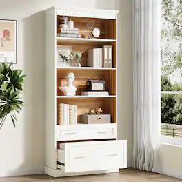 Tribesigns - Office File Cabinet with Engineered Wood Construction, for Document Organization in Home Offices and Shared Workspaces - White