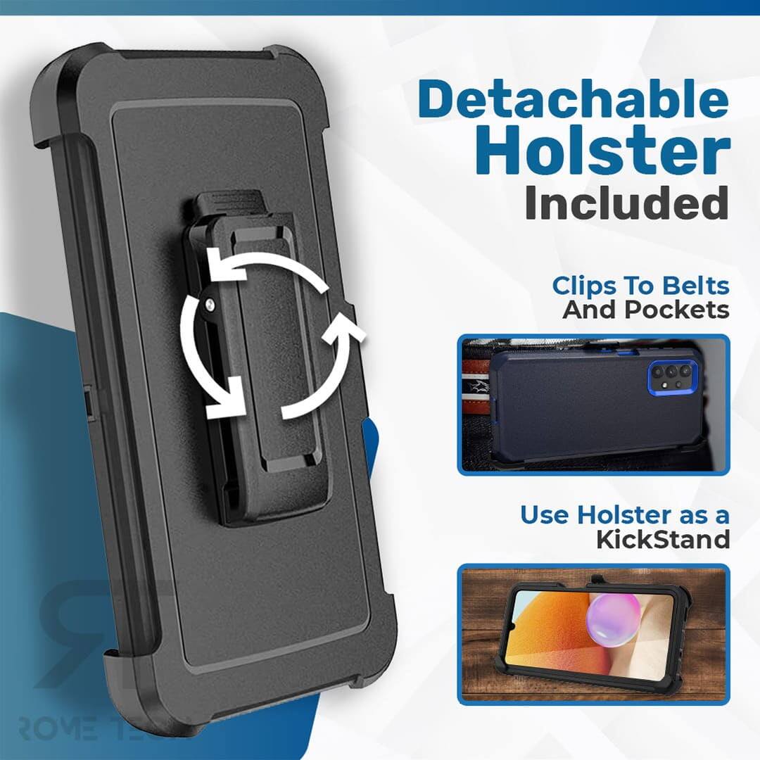 Detachable Holster Included  
Clips To Belts And Pockets  
Use Holster as a KickStand
