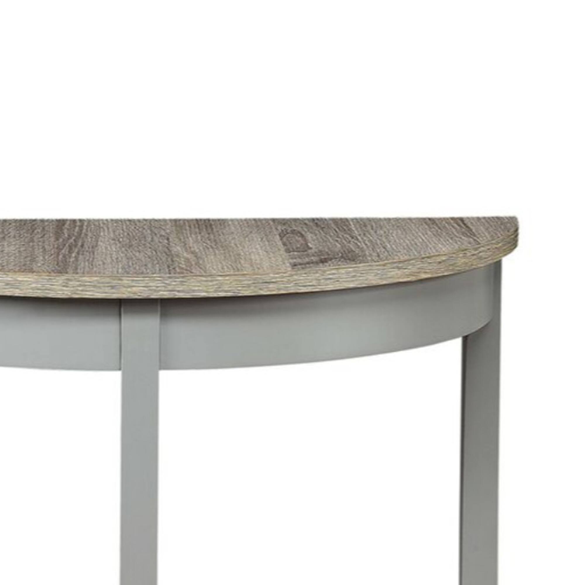Alt View 2. Manhattan Lane - Wooden Half Moon Shaped Console Table with One Open Bottom Shelf - Brown and Gray.