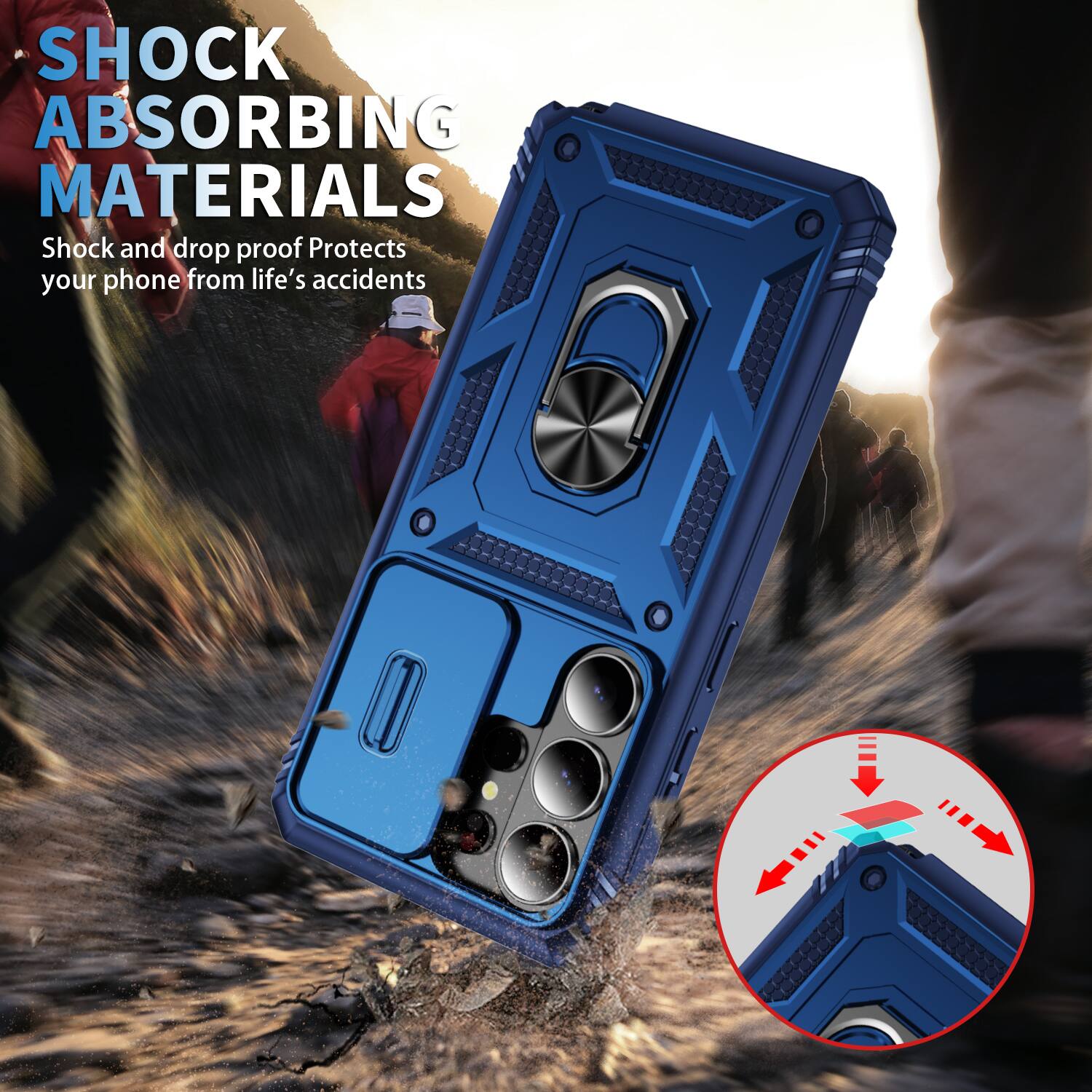 SHOCK ABSORBING MATERIALS  
Shock and drop proof  
Protects your phone from life's accidents