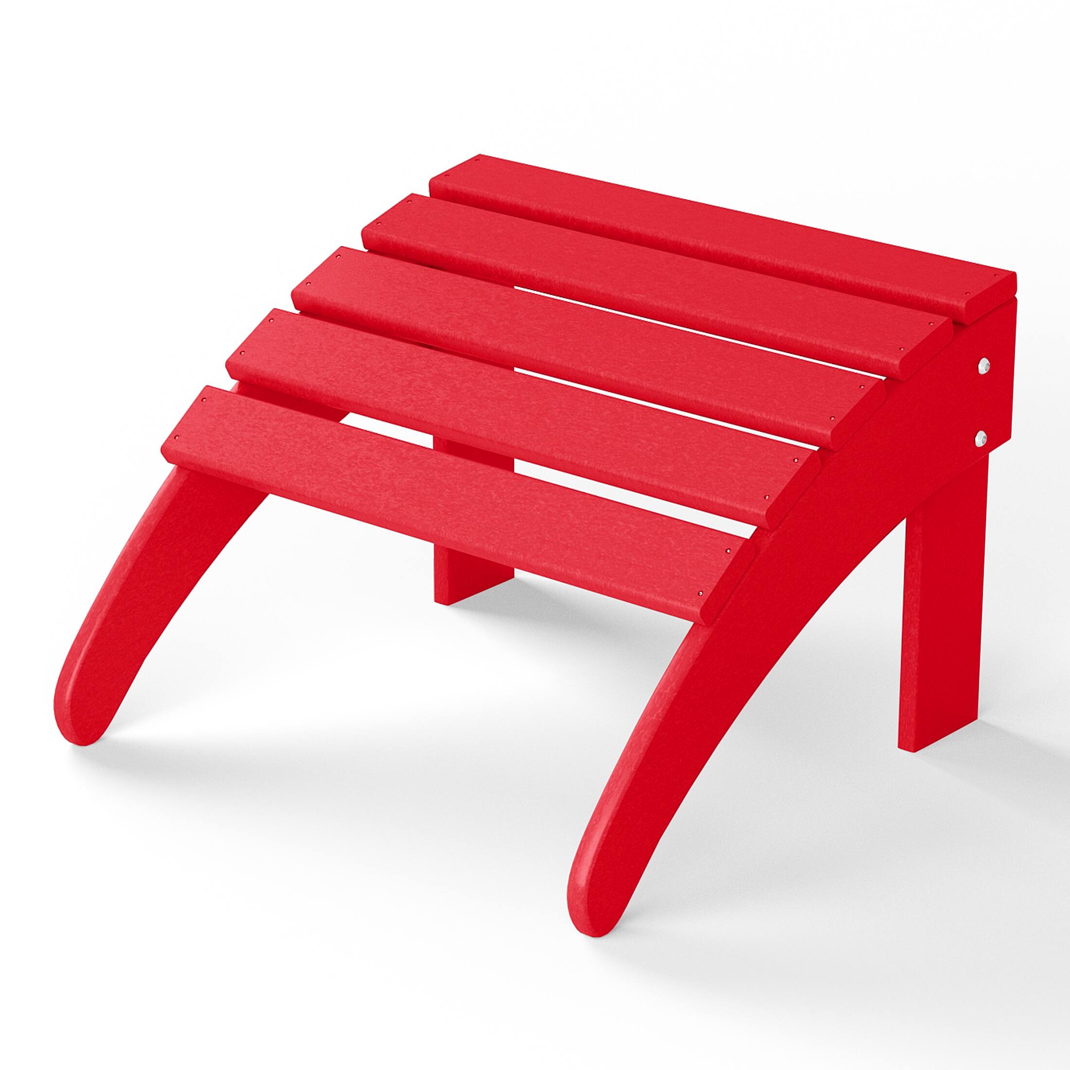 Alt View 2. WestinTrends - WestinTrends Malibu Outdoor folding ottoman for Adirondack chair - Red.