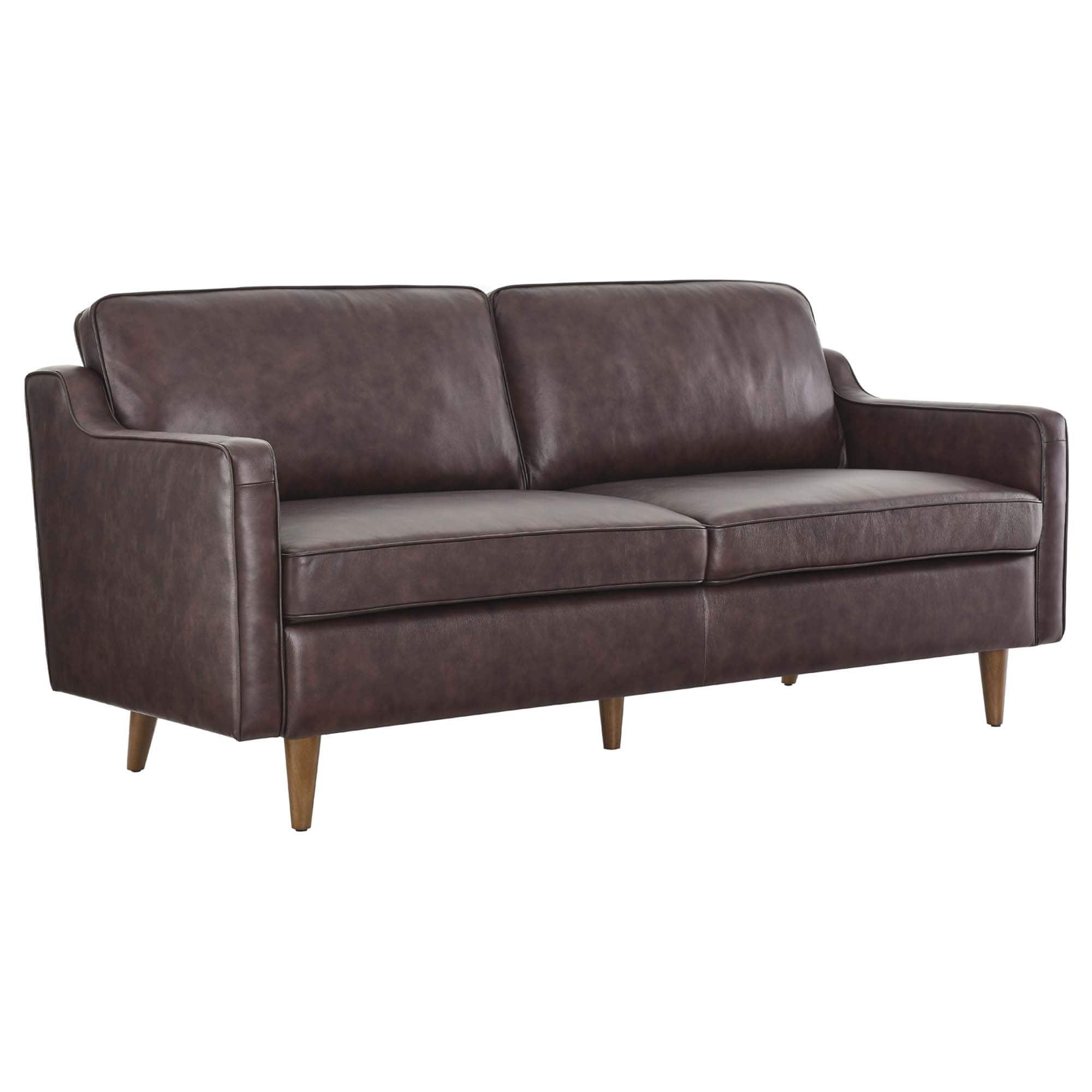 Impart Genuine Leather Sofa by Modway - Brown