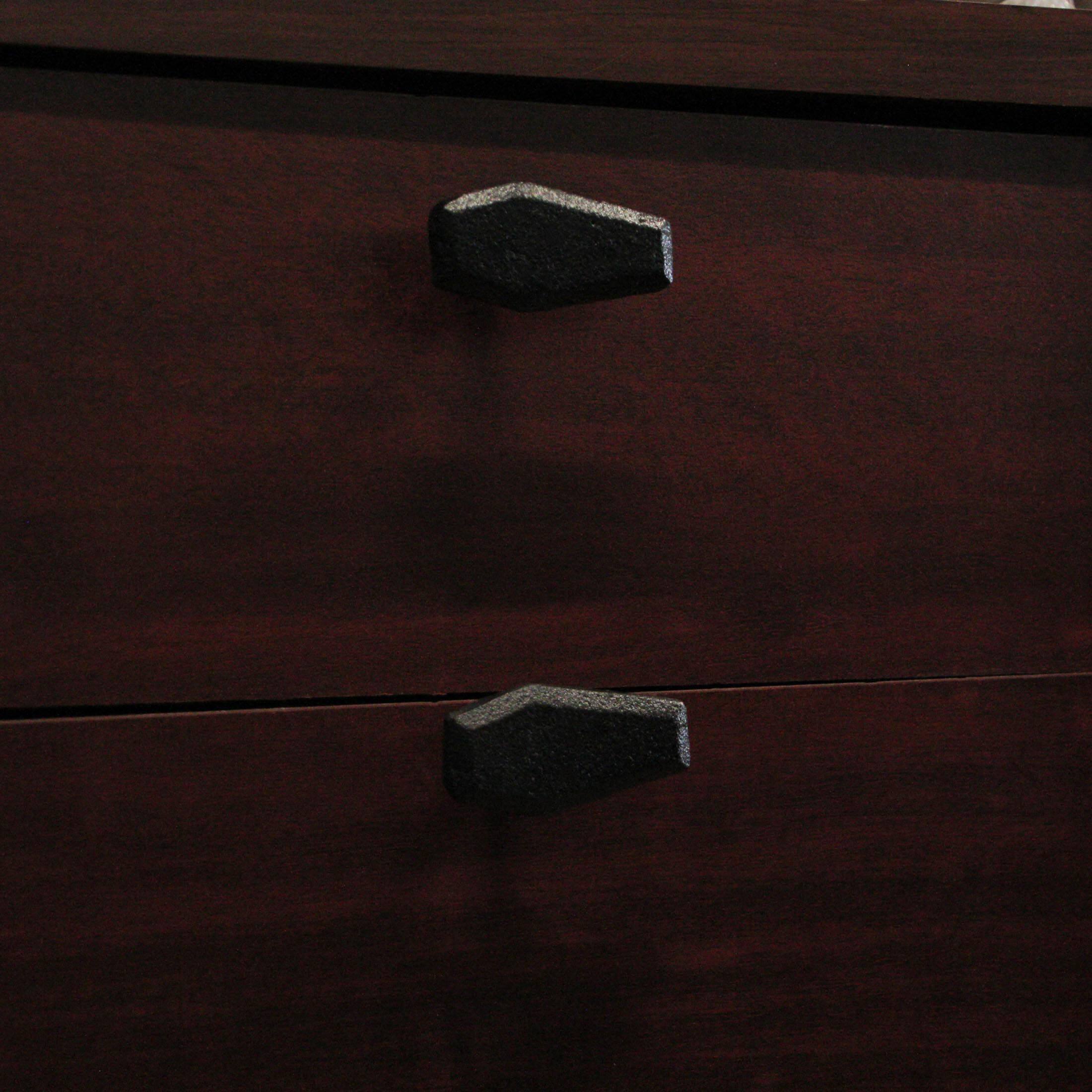 Alt View 4. Zeckos - Set of 6 Gothic Black Coffin Pulls - 2.5" x 1.5" - Cabinet Decor - Black.