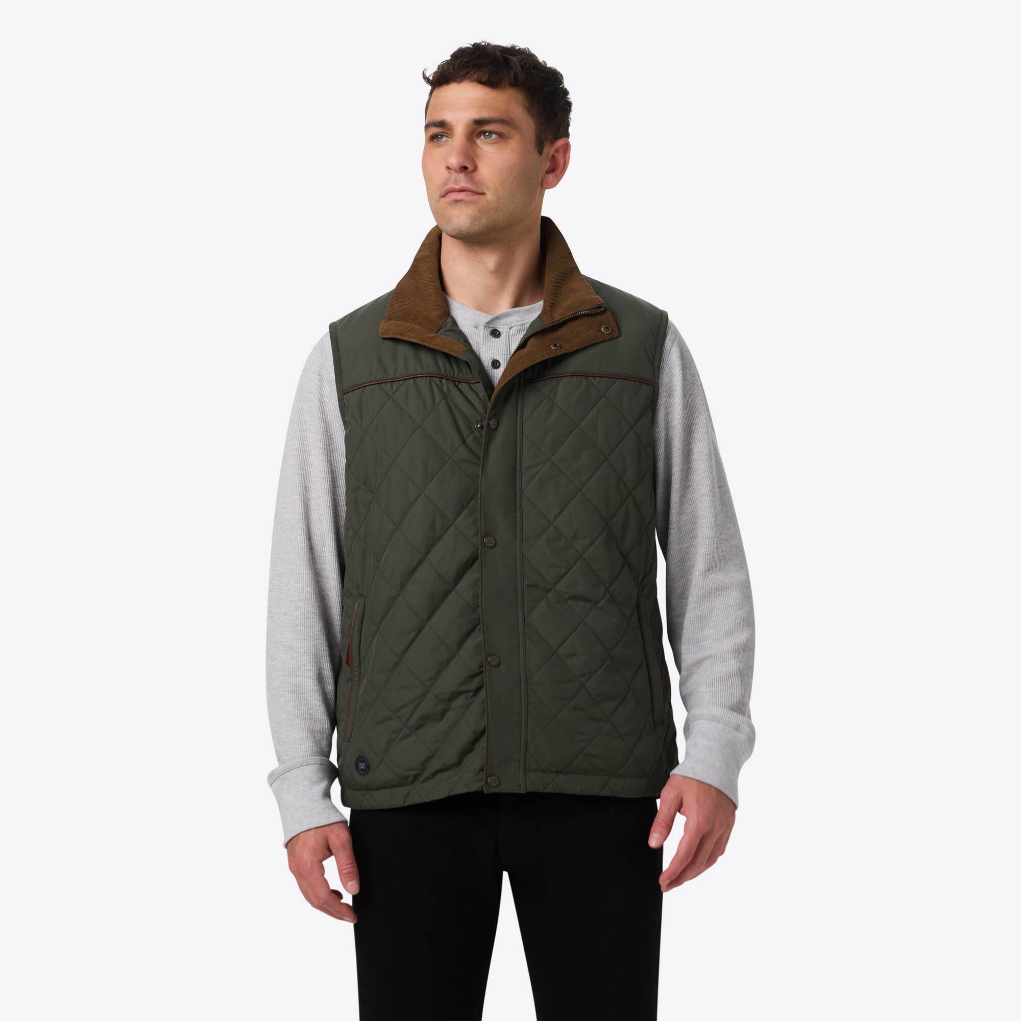 Alt View 1. Mobile Warming - App Controlled Men's Duke Heated Vest - Forest Green.