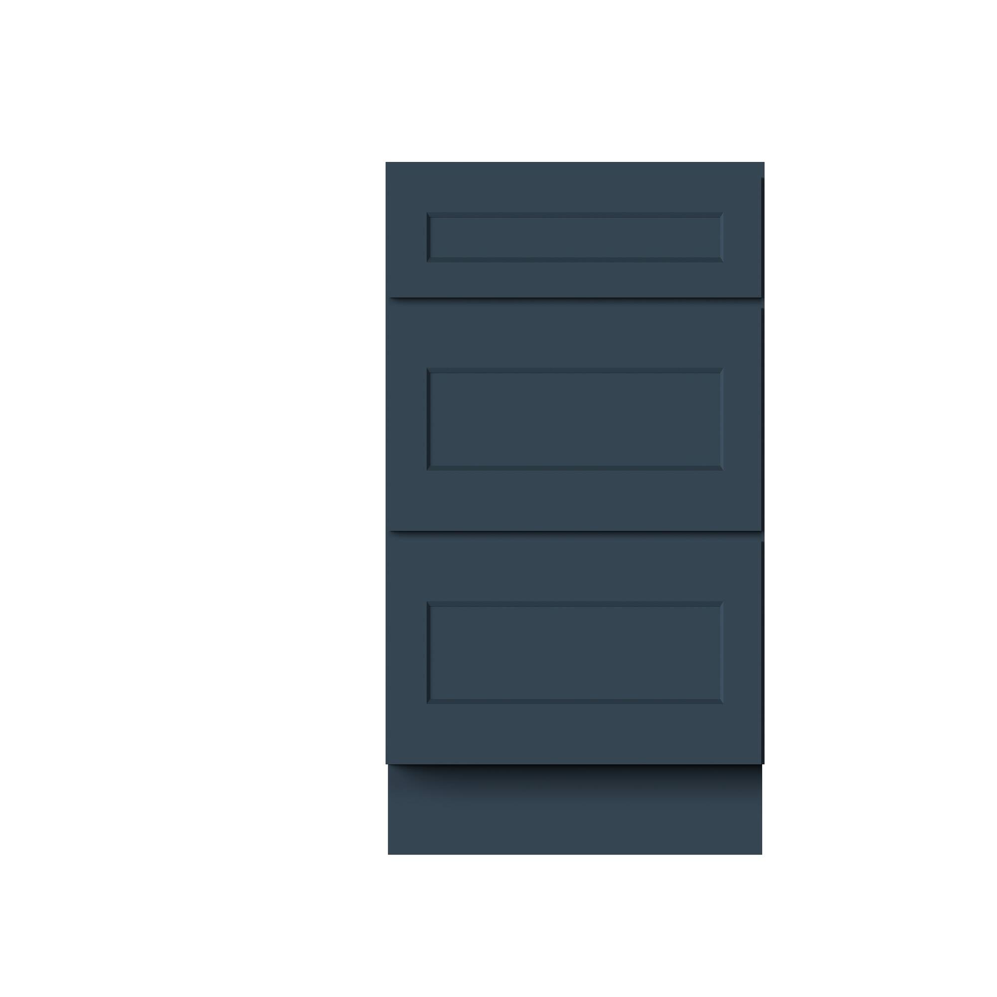 Alt View 1. Boyel Living - 30-in W x 34.5-in H x 24-in D Shaker RTA Kitchen 3-Drawer Base Cabinet with Soft-Close Drawers - Charcoal Blue.