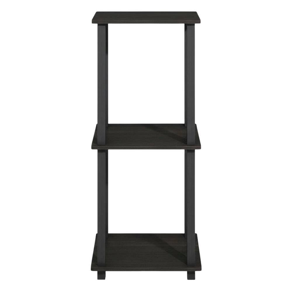 Back. FurniFact - Wood bookcase with sleek design - Espresso/Black.