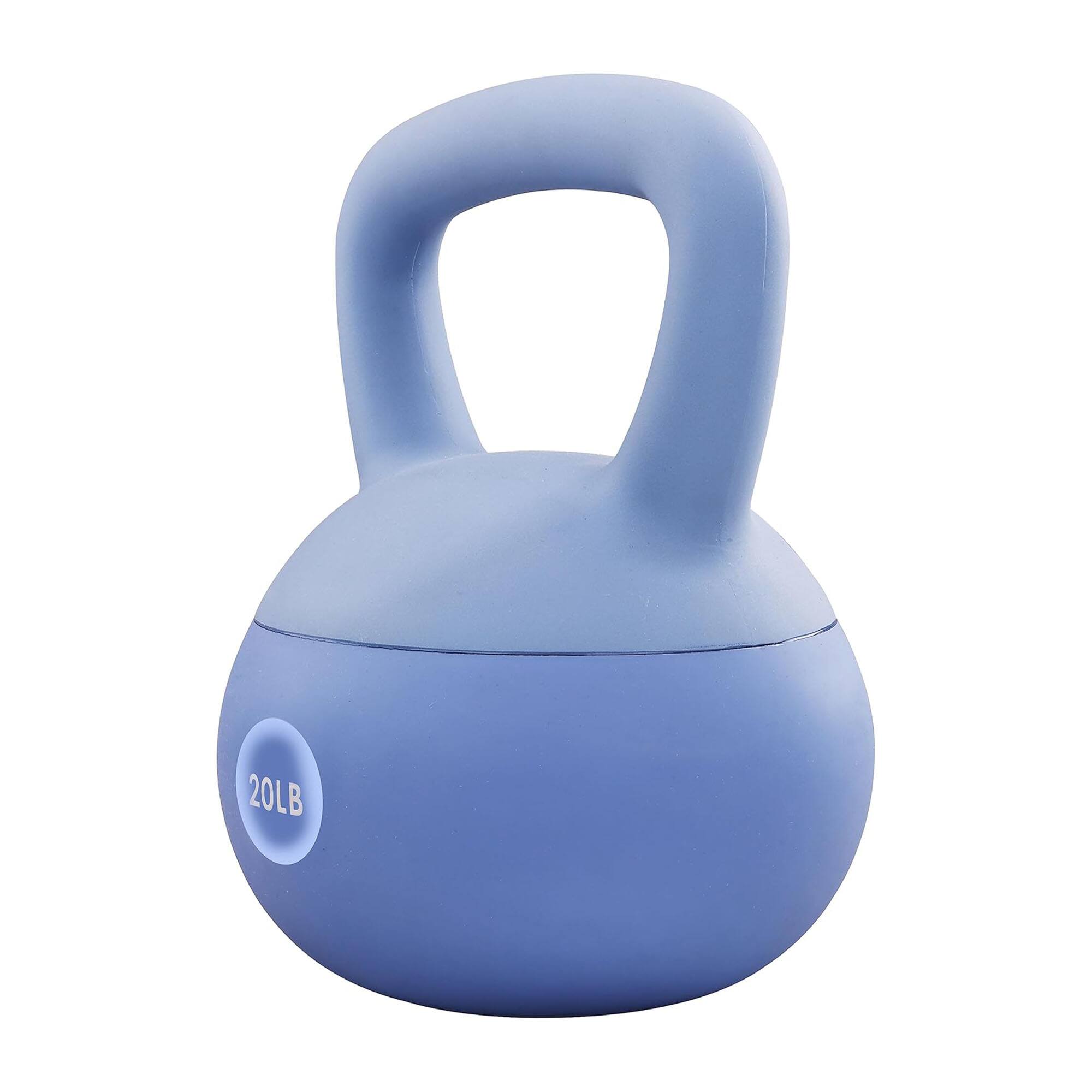 Front. Fitvids - Fitvids Soft Kettlebell Ergonomic Grip, Iron & Sand Filled, 20 Pounds, Blue - Blue.
