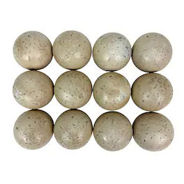PD Home & Garden - Set of 12 Cement Decorative Orbs Pitted Spheres 3 Inch Tabletop Accents - Beige