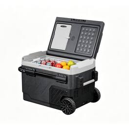 Alpicool - ZGW-40 Portable Fridge 12 Volt Car Refrigerator 42 Quart Fast Cooling Freezer For Fishing, Camping, Rv, Truck - Dark Gray + Light Gray Color