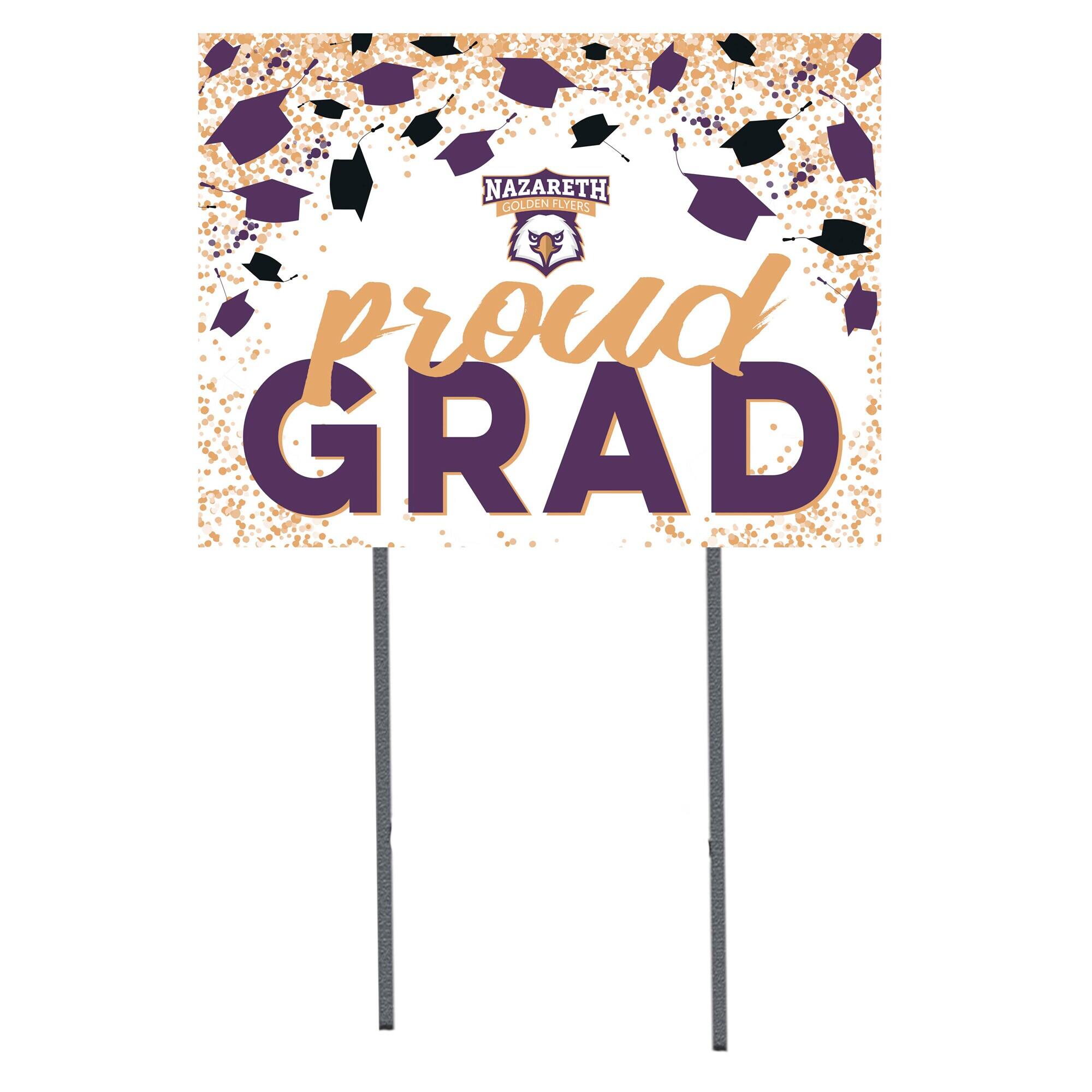 Nazareth University Golden Flyers 18" x 24" Proud Grad Yard Sign