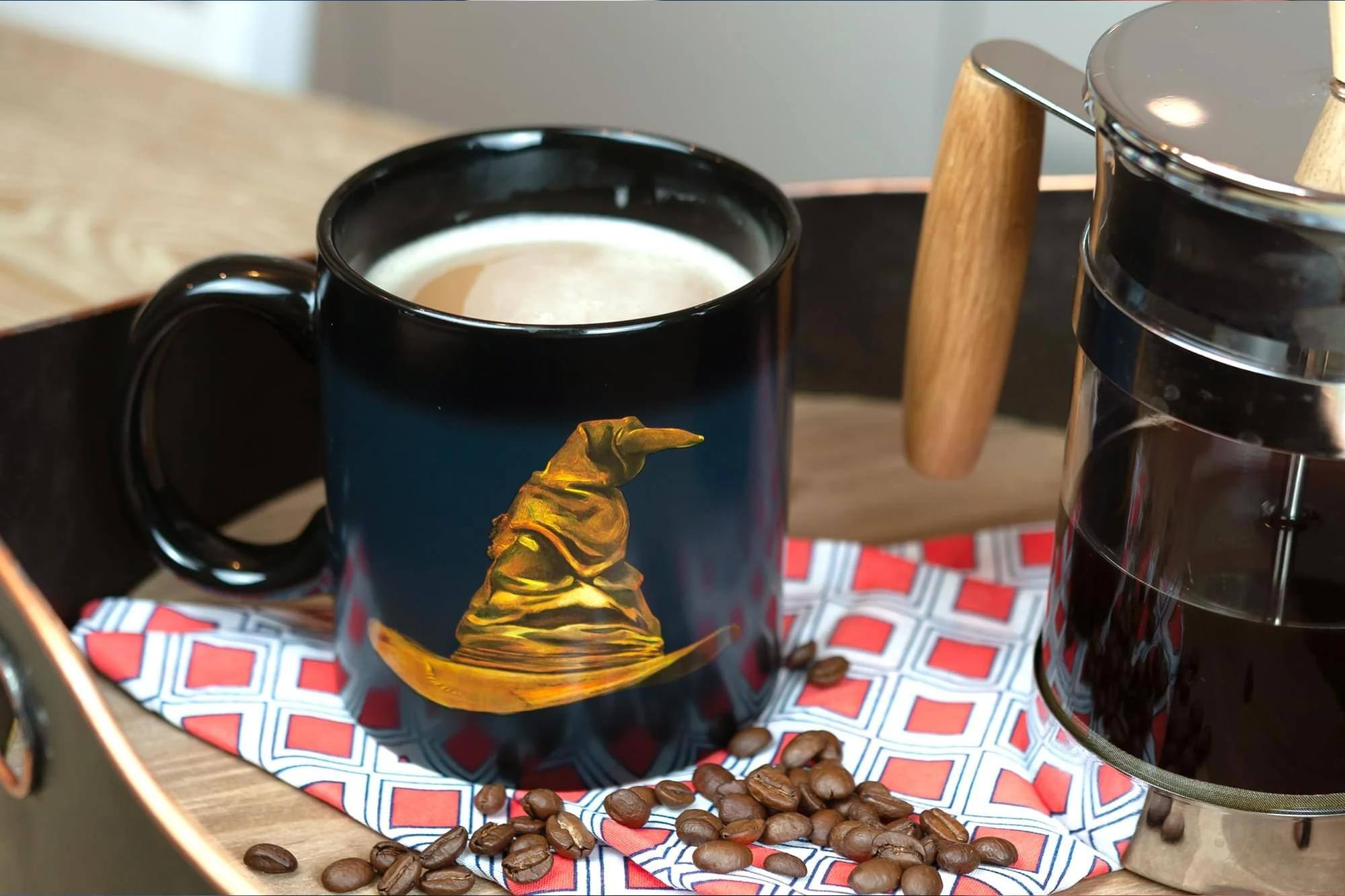 Alt View 3. Harry Potter - Harry Potter Hufflepuff 20oz Heat Reveal Ceramic Coffee Mug | Color Changing Cup - Black.