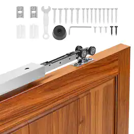 VEVOR - Sliding Pocket Door Hardware Track Kit, 56.73" Pocket Door Track Kit with Soft Close Mechanism for Smooth - Silver