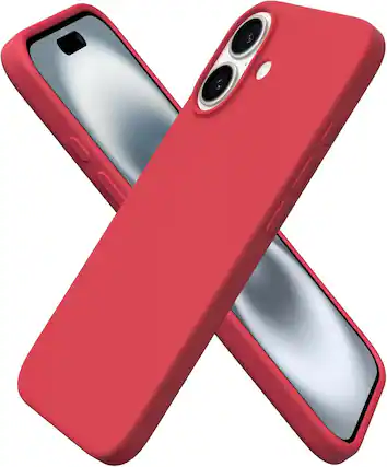 Front. Ornarto - ORNARTO Compatible with iPhone 16 Case 6.1", Liquid Silicone 3 Layers Full Covered Protective Cover-Red - Red.
