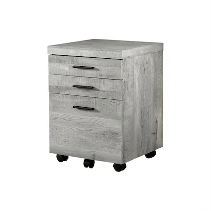 Front. HTUTWOO - File Cabinet with Wheels - Rolling Mobile Storage Cabinet, Printer Stand with Drawers, Contemporary Office Organizer - Grey.