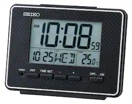 Seiko - 3" Easton Digital Everything Alarm Clock - Black