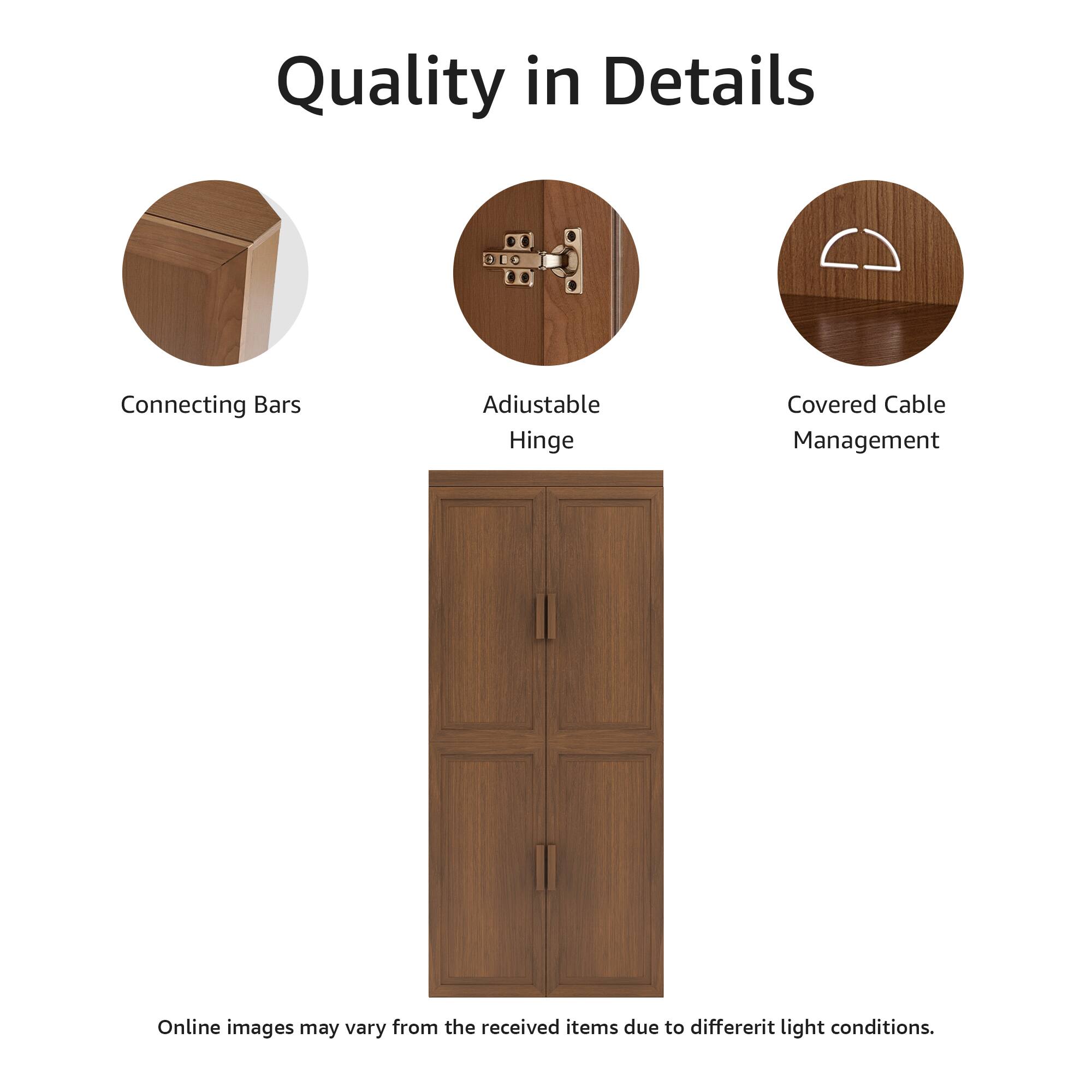 Quality in Details

- Connecting Bars
- Adjustable Hinge
- Covered Cable Management

Online images may vary from the received items due to different light conditions.