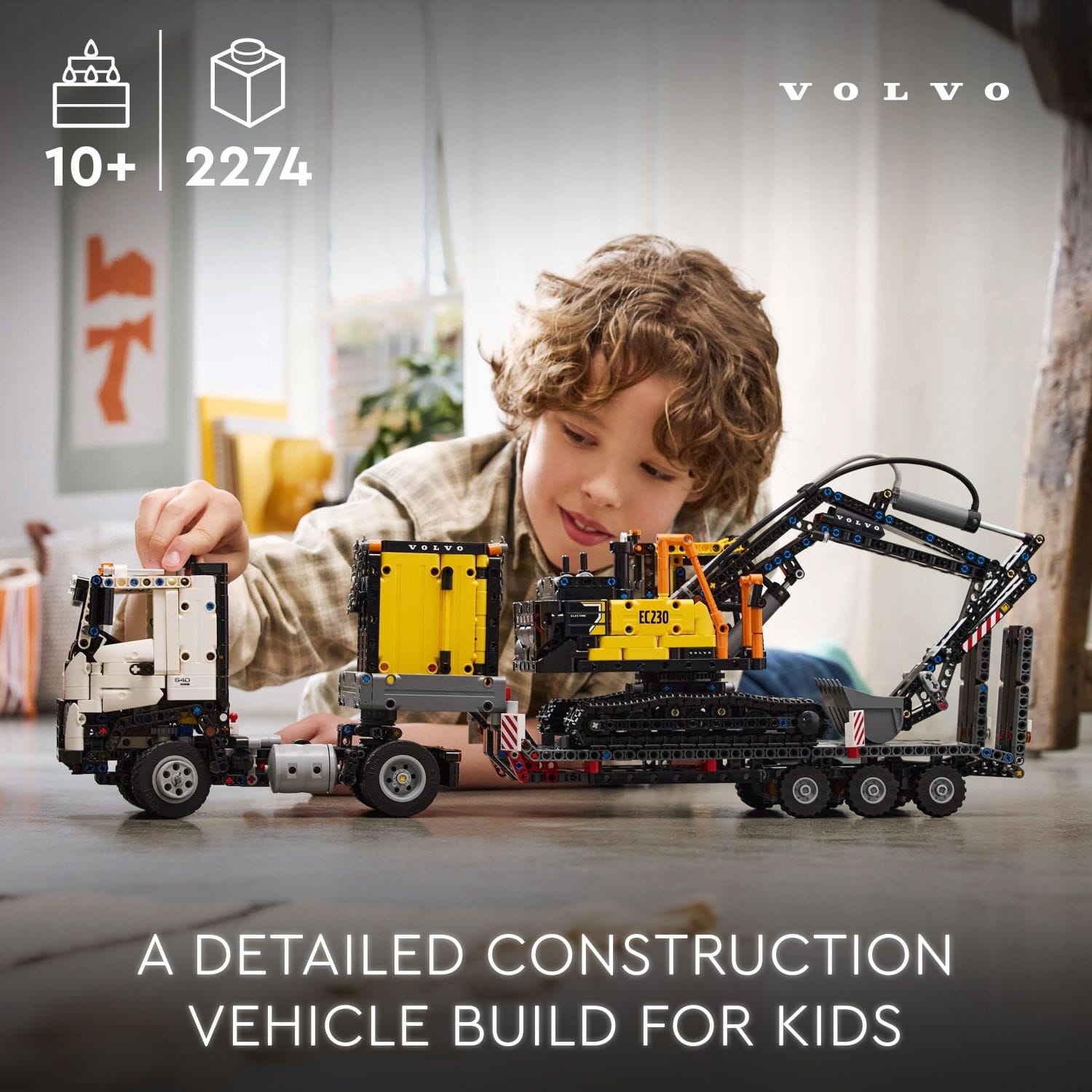 VOLVO 10+ 2274 VOLVA EL230 V A DETAILED CONSTRUCTION VEHICLE BUILD FOR KIDS