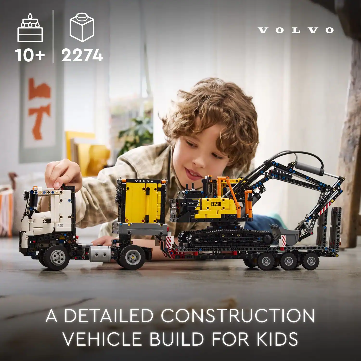 VOLVO 10+ 2274 VOLVA EL230 V A DETAILED CONSTRUCTION VEHICLE BUILD FOR KIDS