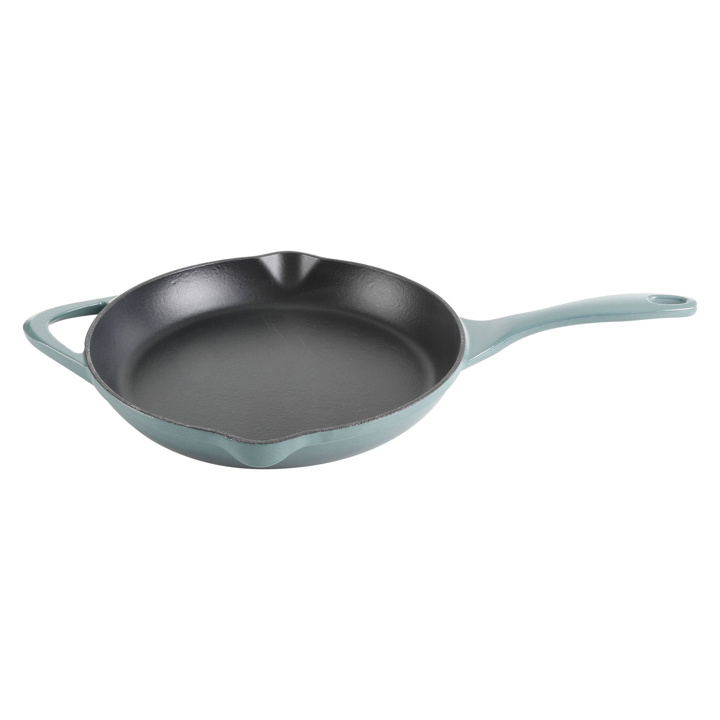 Alt View 2. Gibson - Cravings By Chrissy Teigen 11 Inch Round Enameled Cast Iron Skillet in Ombre Green - Green.