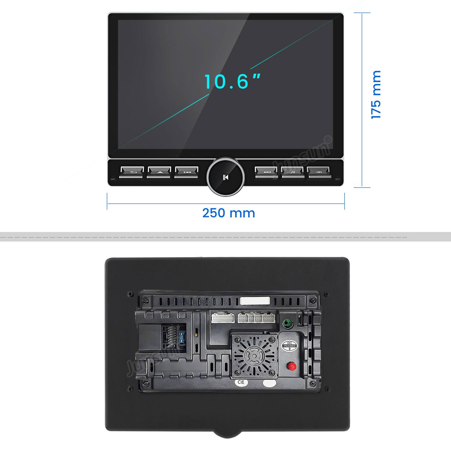 - 10.6"  
- 250 mm  
- 175 mm  
- CE