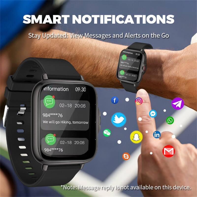 SMART NOTIFICATIONS  
Stay Updated: View Messages and Alerts on the Go  

Information  
09:30  
02-18 20:08  
97 - non NnO nothinonscibe  
00-18 2000 76 information  
09:30  
02-18 20:08  
f 984 984****76 76  
We will go Hiking, tomorrow  
02-18 20:08  
984****76 76  

*Note: Message reply is not available on this device.