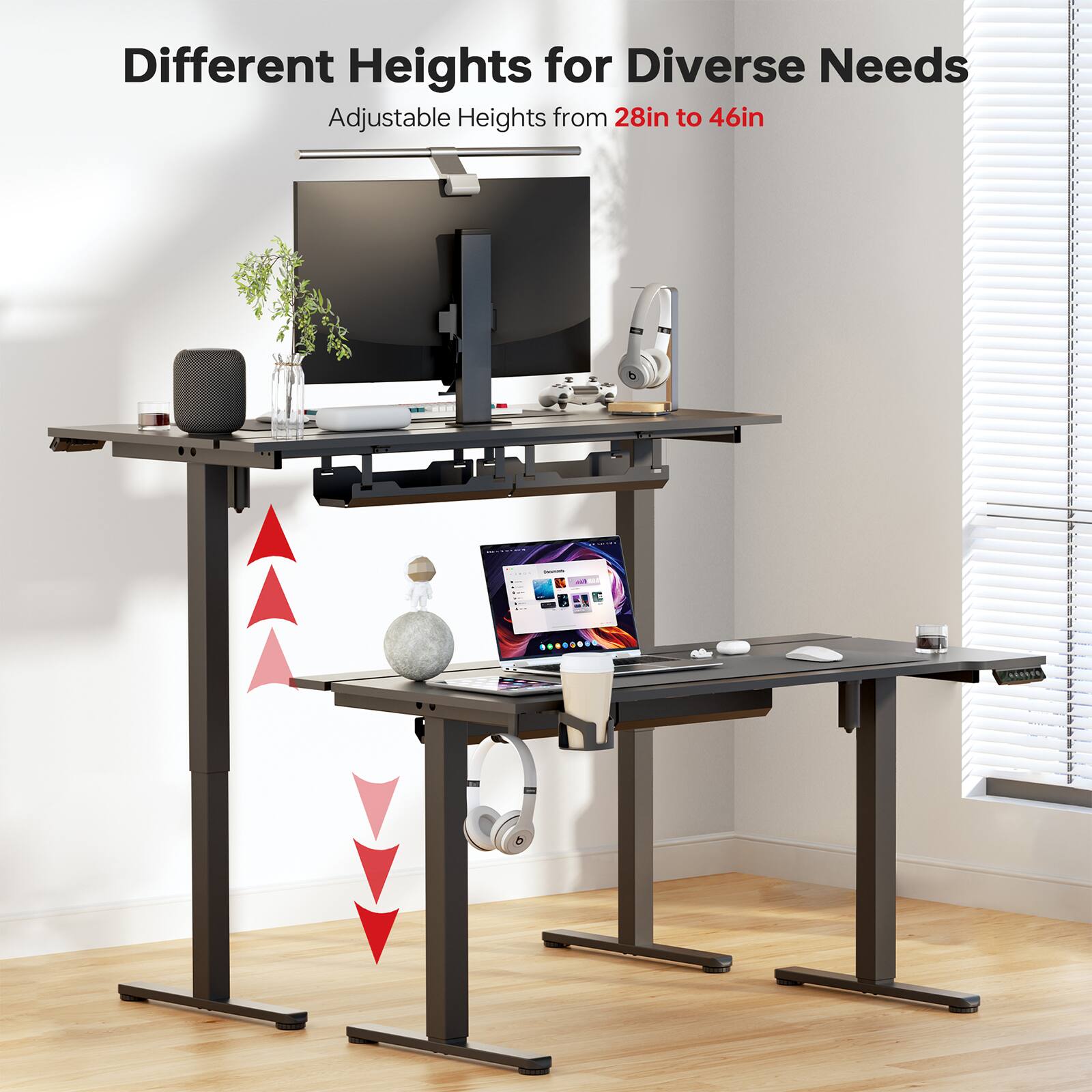 Different Heights for Diverse Needs
Adjustable Heights from 28in to 46in