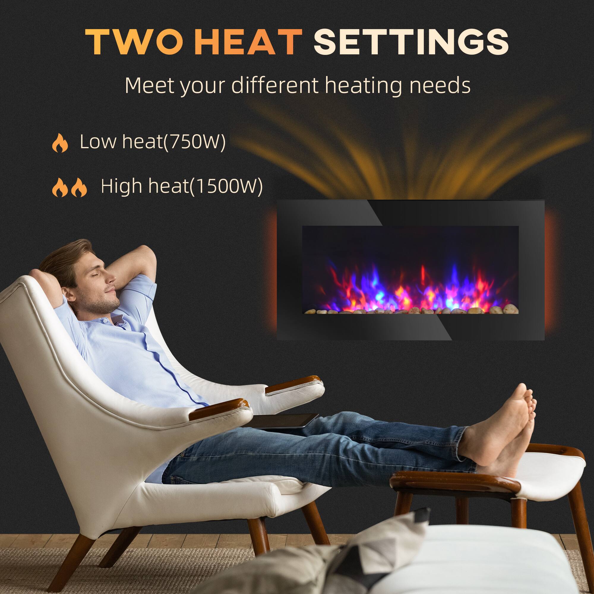 TWO HEAT SETTINGS  
Meet your different heating needs  

- Low heat (750W)  
- High heat (1500W)
