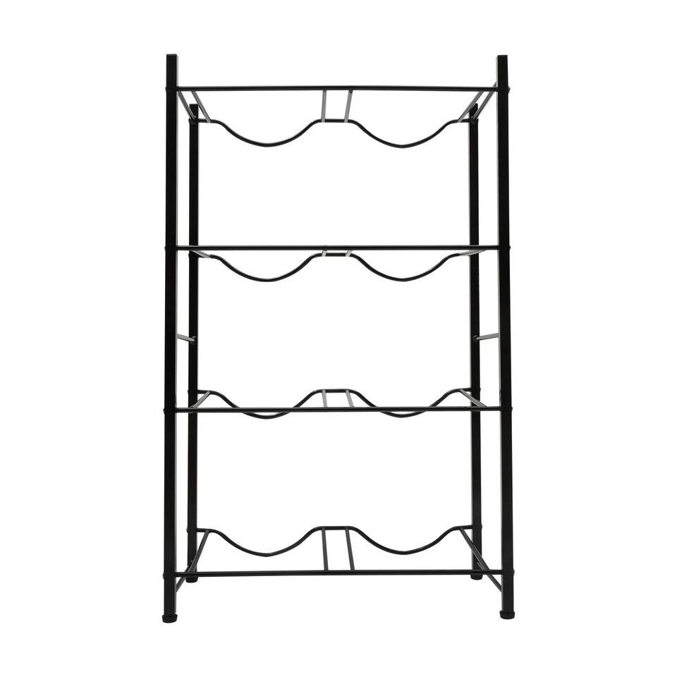 Alt View 1. Home Collection - 5 Gallon Water Bottle Rack 4-Tier 8-Bottle Storage Organizer - Black.