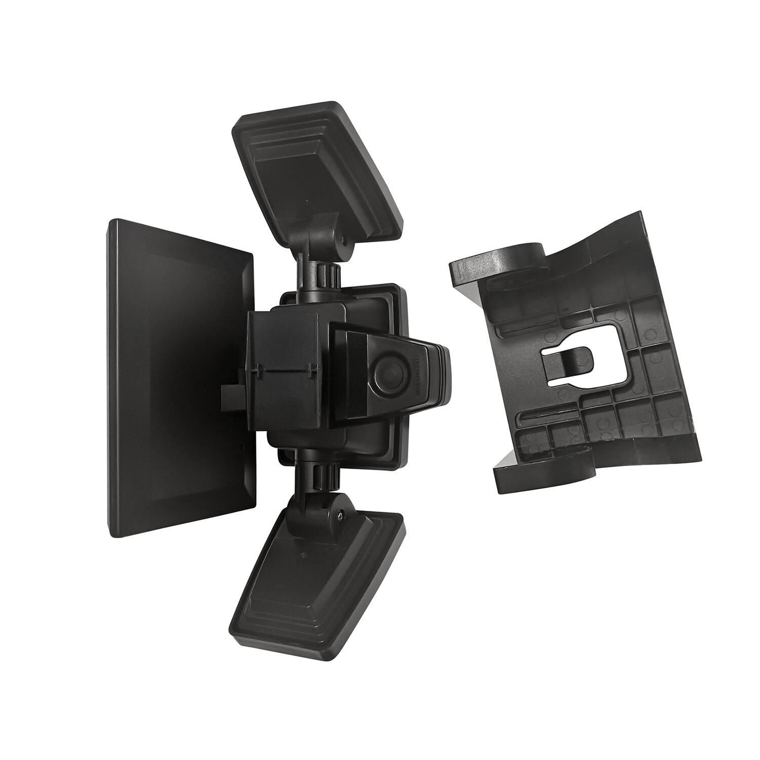Alt View 6. Insert Toolless Products - Easy-Install 1000-Lumen Gutter-Mount Triple-Head Solar Security Flood Light - Black.