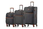 Front. Champs - Classic II Collection 3 Piece Ultra Soft Side Luggage Set - Grey.