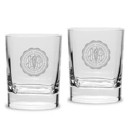 Jardine - Oakwood University Ambassadors 11.75oz. Two-Piece Luigi Bormioli Square Double Old Fashion Glasses Set - Multicolor