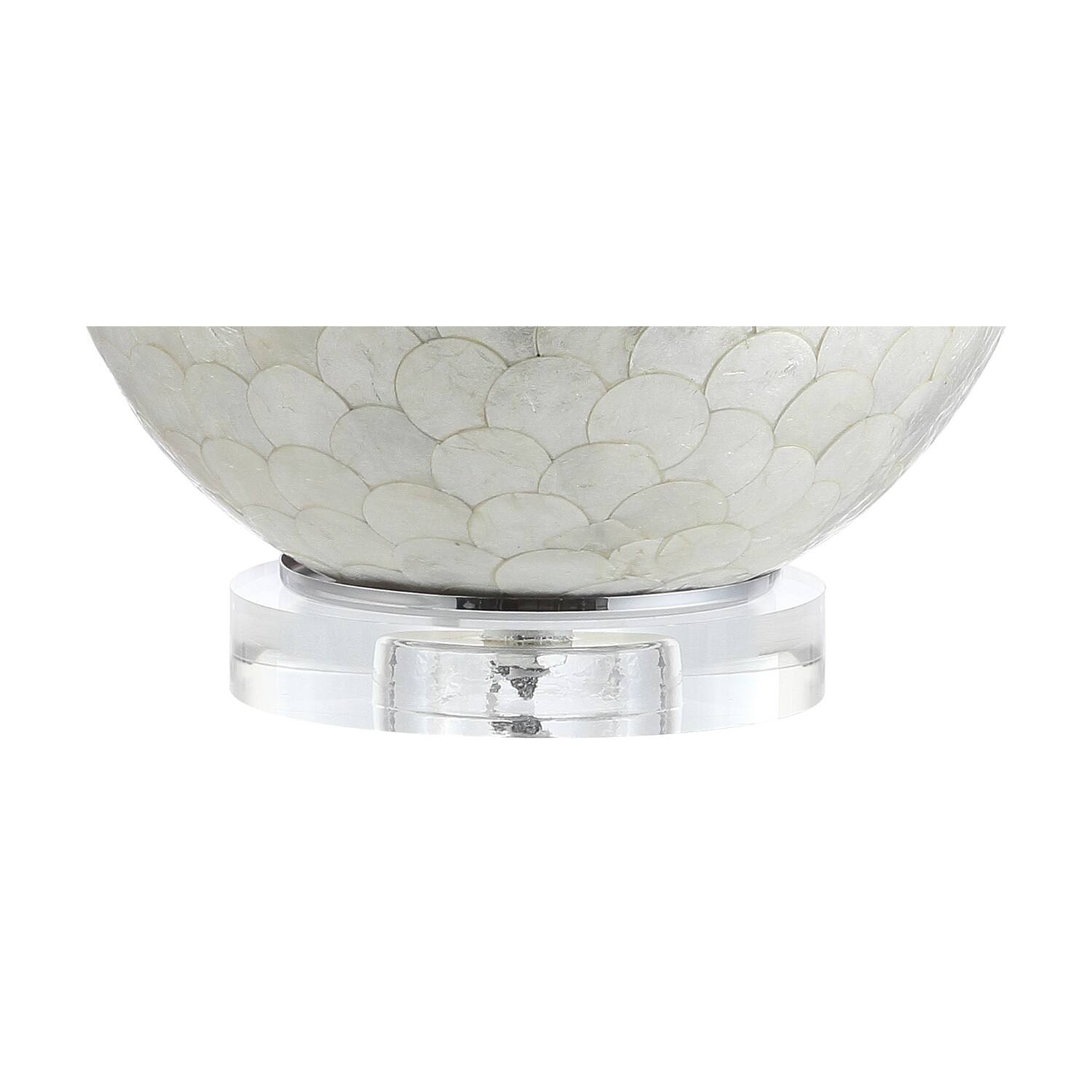 Alt View 7. Jonathan Y - Zuri 23.5" Coastal Contemporary Capiz Seashell Sphere LED Table Lamp, Pearl/White - Pearl White.