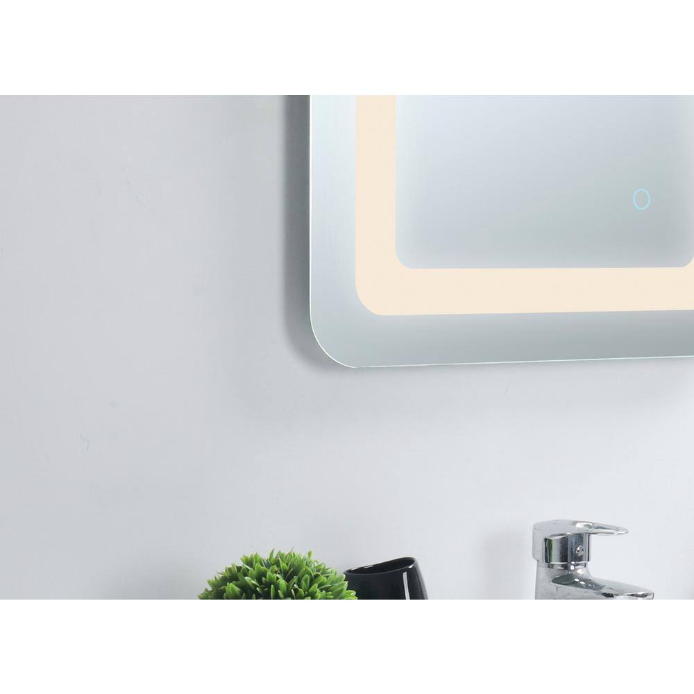 Alt View 4. Elegant Decor - Genesis 24in x 30in soft edge LED mirror - Glossy White.