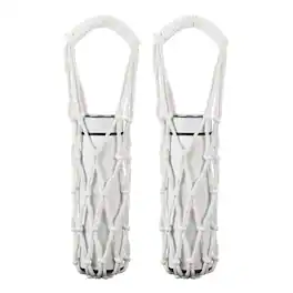 Unique Bargains - 2pcs Crochet Water Bottle Carrier Bag, Handwoven Cotton Rope with Twisted Handle for Travel - White