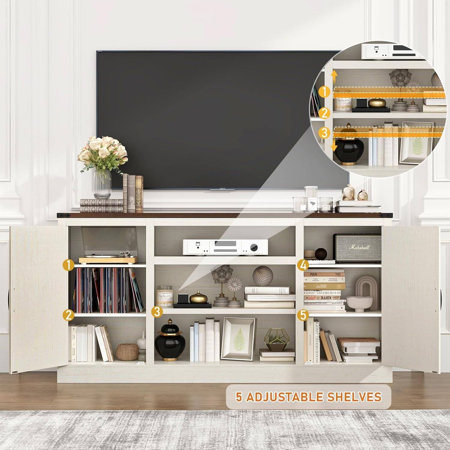 1 2 3 Matiart 1 4 PA - IL H CA .. SEIRIN TEI0 2 3 5 DNY MON VIRIS 5 ADJUSTABLE SHELVES