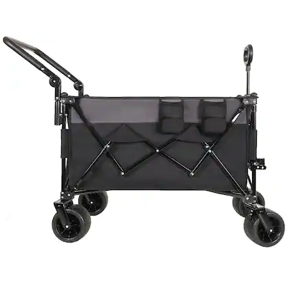 Front. Loheer - Loheer Heavy Duty Folding Wagon with Adjustable Push Pull Handles and All Terrain Wheels.