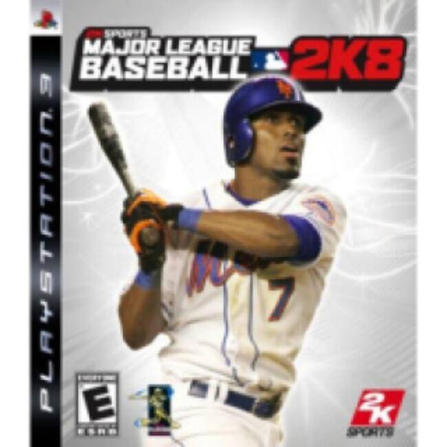 Sure, here is the corrected and grouped text from the image:

**Sports**  
**MAJOR LEAGUE BASEBALL 2K8**  
**PLAYSTATION 2**  
**E** (ESRB rating)  
**2K Sports**