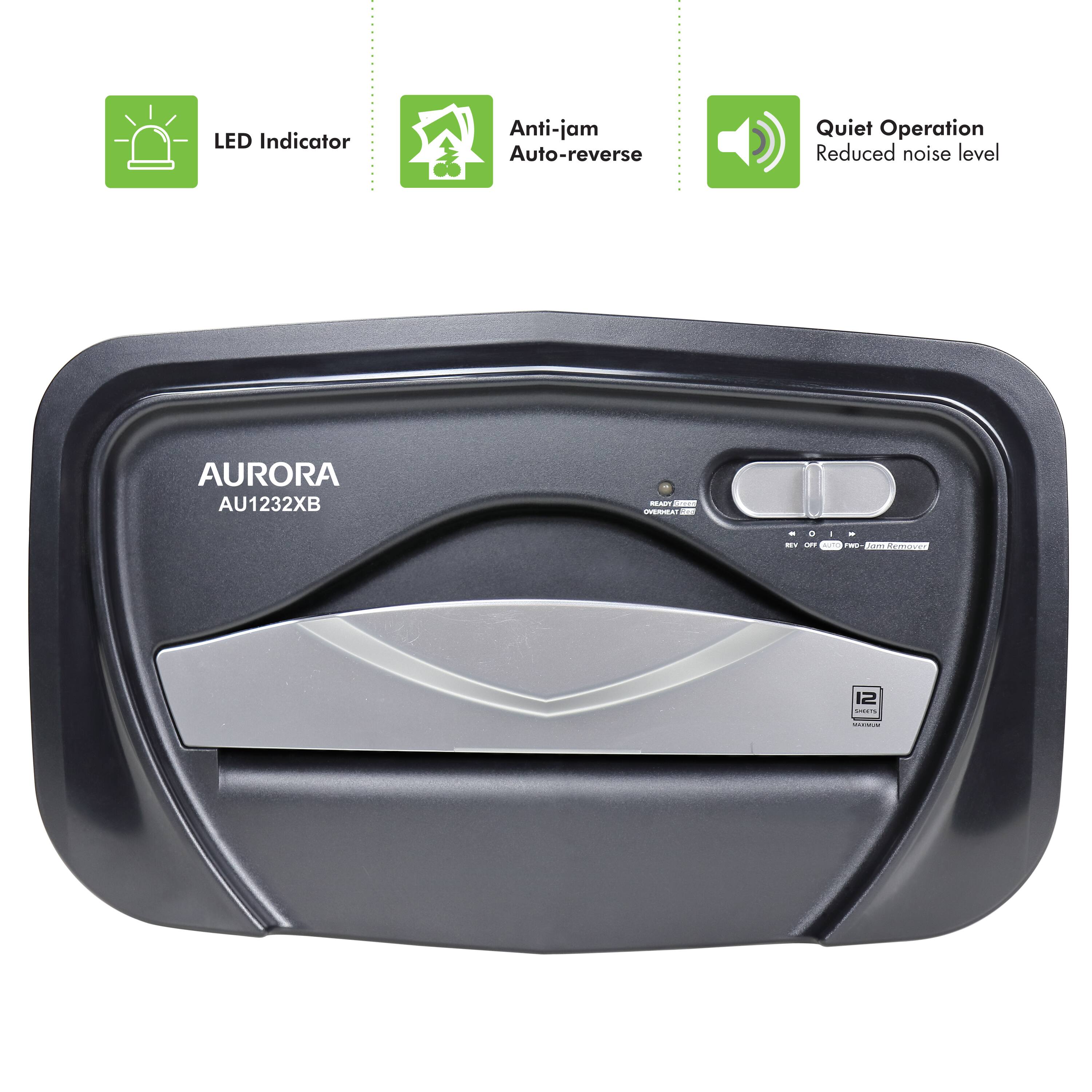 LED Indicator  
Anti-jam Auto-reverse  
Quiet Operation  
Reduced noise level  

AURORA AU1232XB